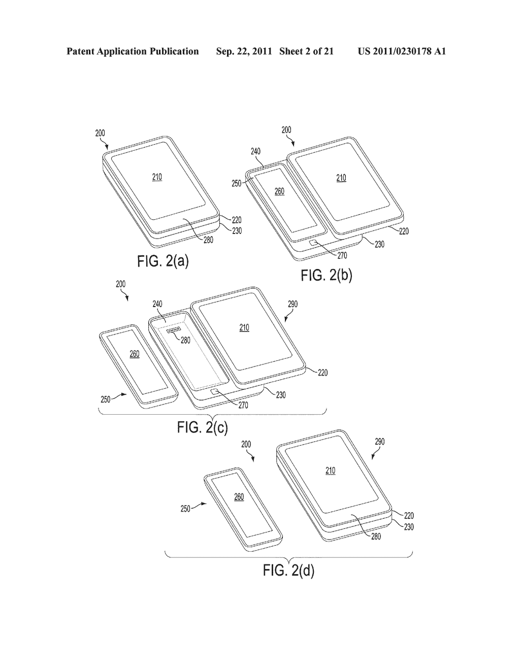 MOBILE COMMUNICATION DEVICE HAVING MULTIPLE, INTERCHANGEABLE SECOND     DEVICES - diagram, schematic, and image 03