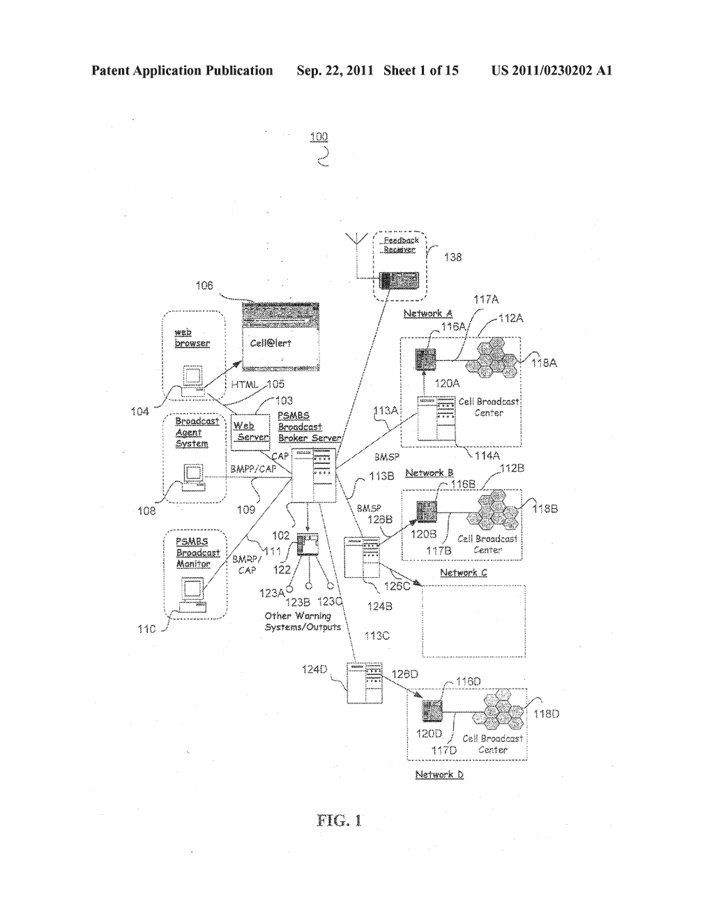 COMMERCIAL MOBILE ALERTING SYSTEM AND METHOD FOR BROADCASTING MESSAGES TO     GEO-FENCED TARGET AREAS - diagram, schematic, and image 02