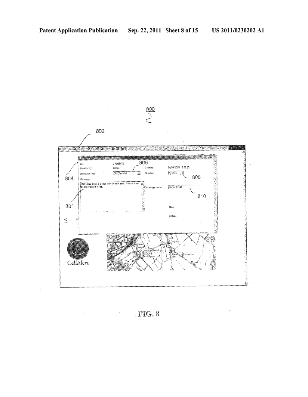 COMMERCIAL MOBILE ALERTING SYSTEM AND METHOD FOR BROADCASTING MESSAGES TO     GEO-FENCED TARGET AREAS - diagram, schematic, and image 09