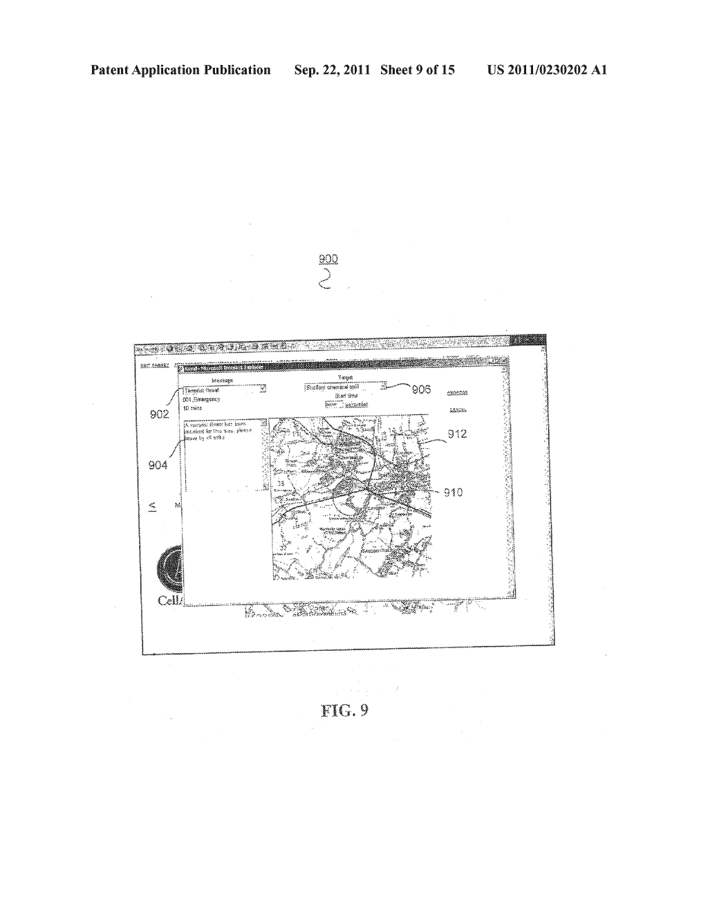 COMMERCIAL MOBILE ALERTING SYSTEM AND METHOD FOR BROADCASTING MESSAGES TO     GEO-FENCED TARGET AREAS - diagram, schematic, and image 10