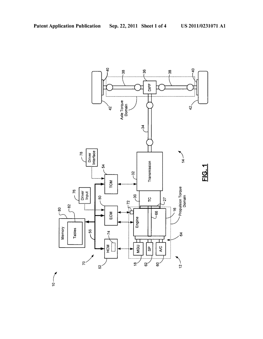 POWERTRAIN CONTROL SYSTEMS AND METHODS WITH PARAMETER TRANSFER BETWEEN AN     ECM AND A TCM FOR ECM AND TCM BASED CONTROL - diagram, schematic, and image 02