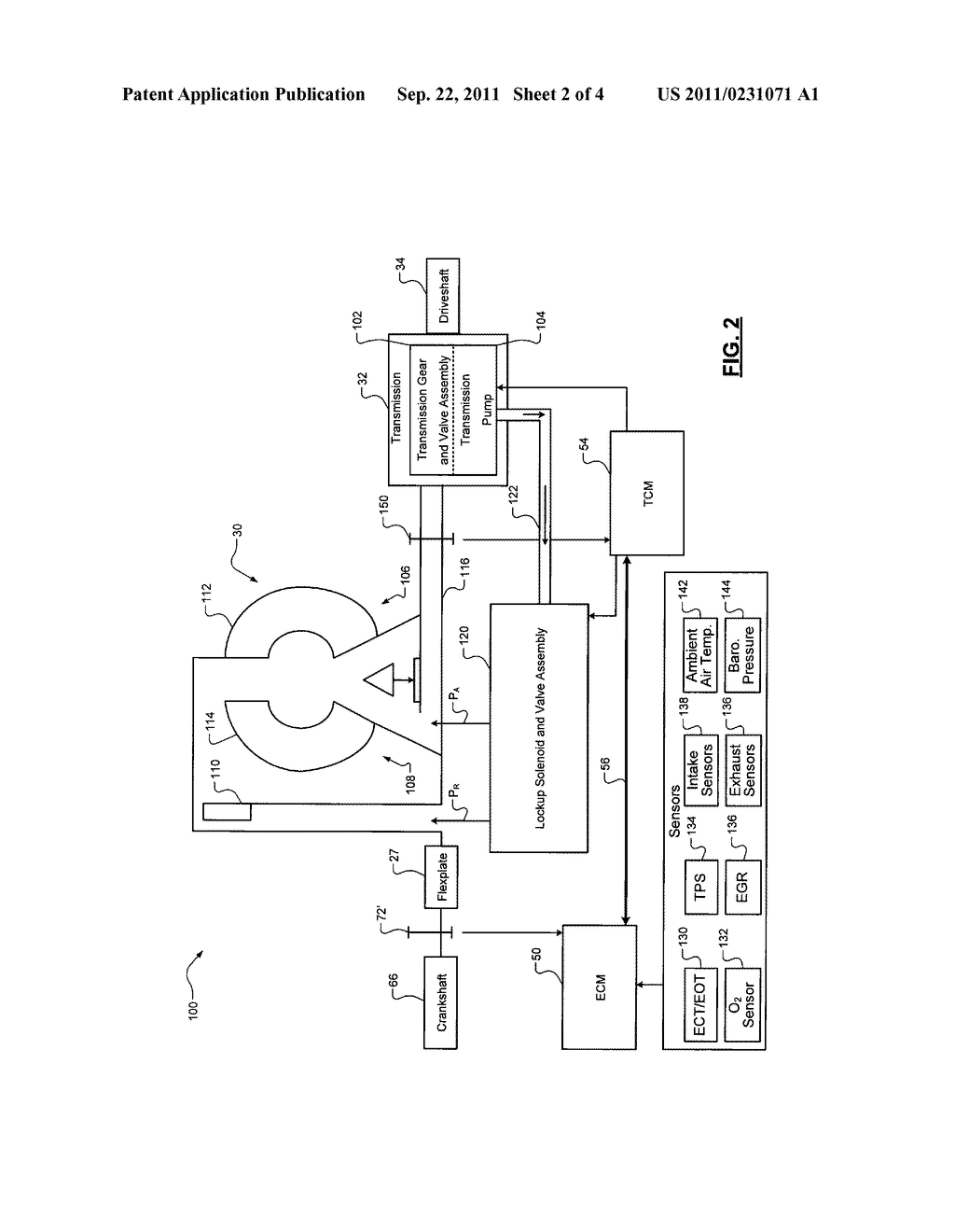 POWERTRAIN CONTROL SYSTEMS AND METHODS WITH PARAMETER TRANSFER BETWEEN AN     ECM AND A TCM FOR ECM AND TCM BASED CONTROL - diagram, schematic, and image 03
