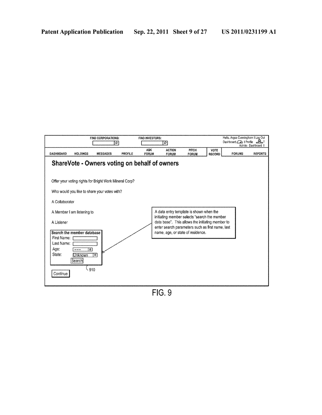 Methods and Systems for Internet-Based Network Shareholder Electronic     Voting Rights Reassignment - diagram, schematic, and image 10