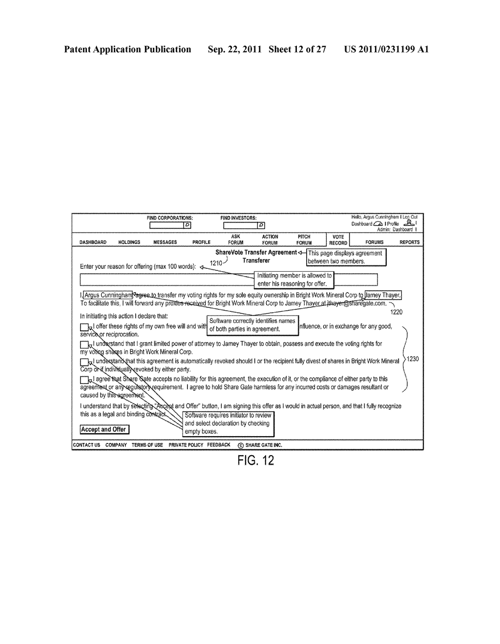 Methods and Systems for Internet-Based Network Shareholder Electronic     Voting Rights Reassignment - diagram, schematic, and image 13