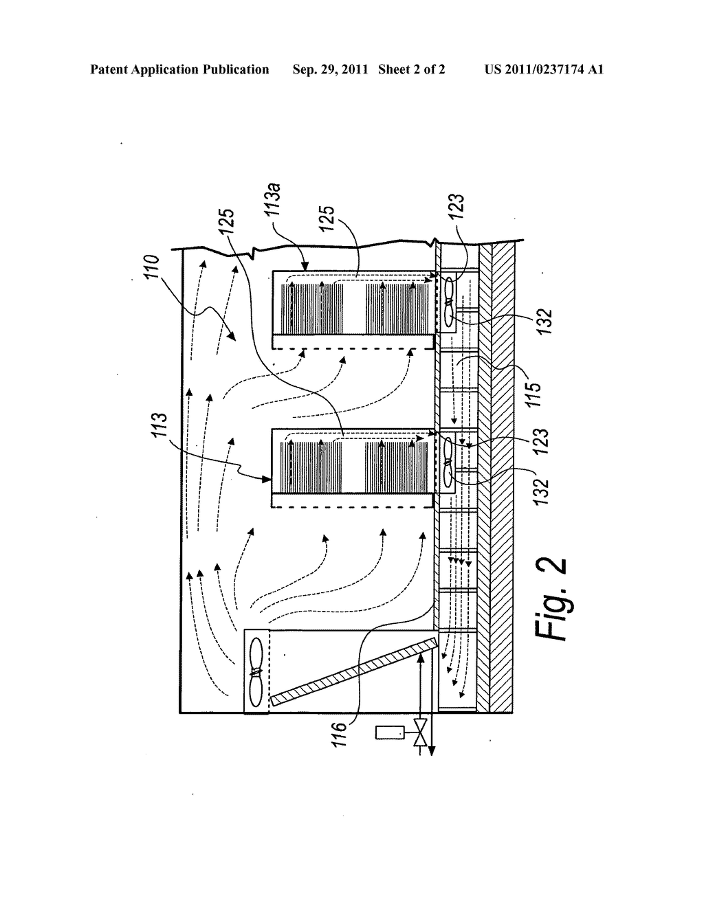 Device for cooling and conditioning an environment containing a plurality     of heat emitting bodies, particularly for server rooms and the like - diagram, schematic, and image 03