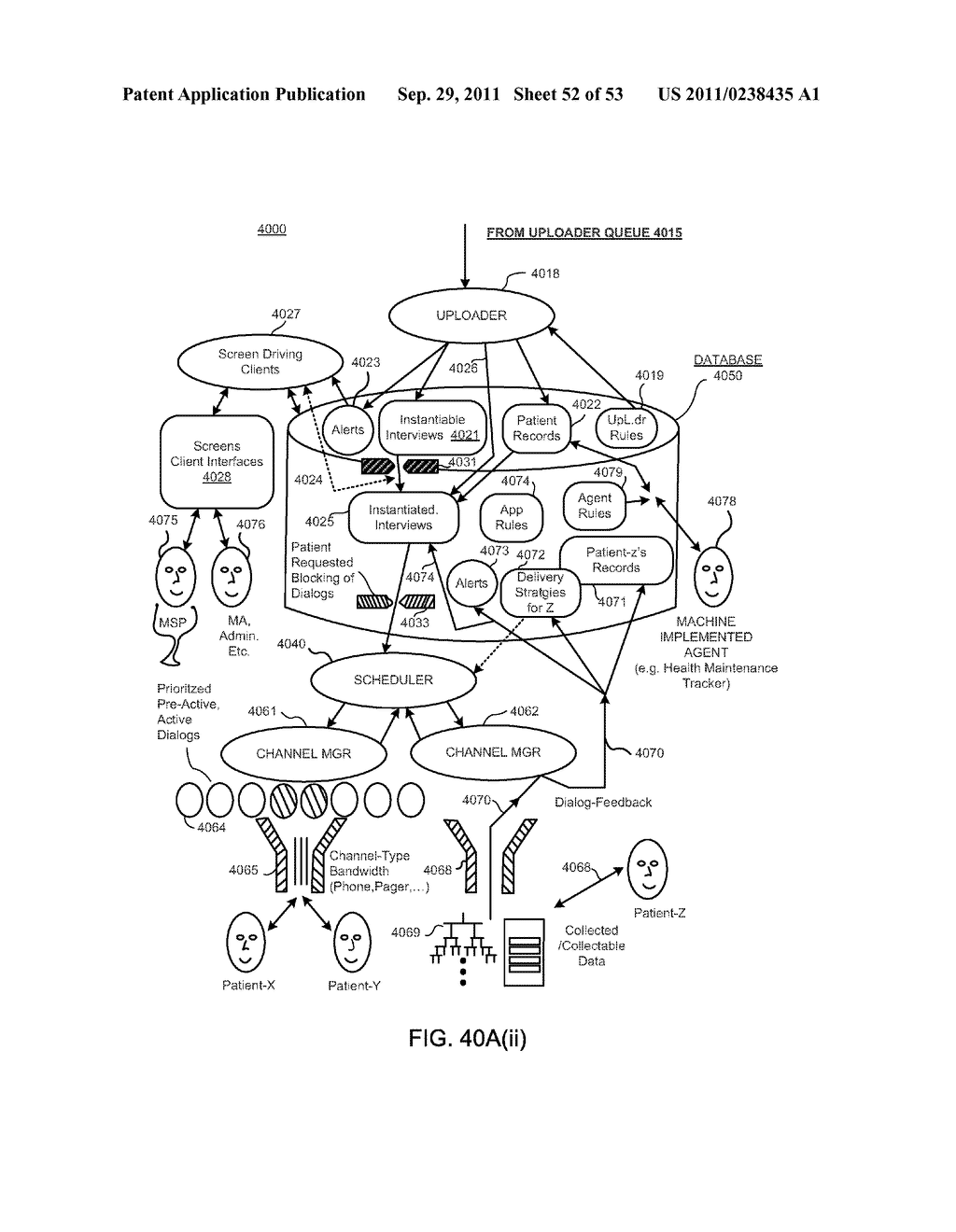 ADAPTIVE COMMUNICATION METHODS AND SYSTEMS FOR FACILITATING THE GATHERING,     DISTRIBUTION AND DELIVERY OF INFORMATION RELATED TO MEDICAL CARE - diagram, schematic, and image 53