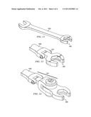 Wrench with wrench head having a planar overhang diagram and image