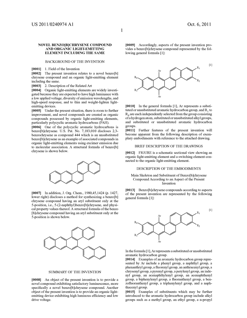 NOVEL BENZO[b]CHRYSENE COMPOUND AND ORGANIC LIGHT-EMITTING ELEMENT     INCLUDING THE SAME - diagram, schematic, and image 03