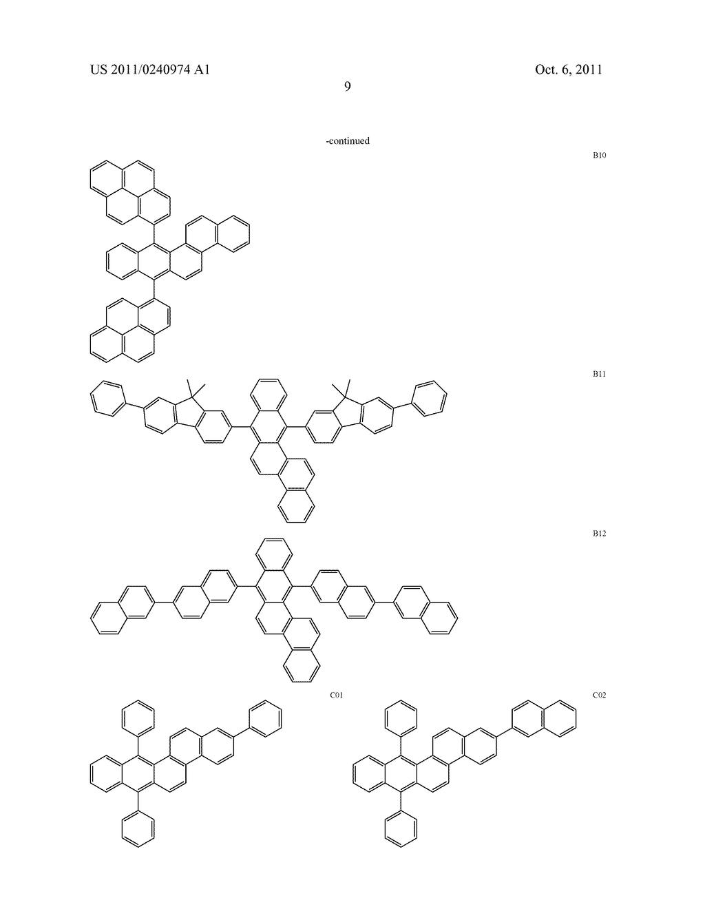 NOVEL BENZO[b]CHRYSENE COMPOUND AND ORGANIC LIGHT-EMITTING ELEMENT     INCLUDING THE SAME - diagram, schematic, and image 11
