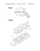 GAS CHANNEL FORMING MEMBER IN FUEL CELL, METHOD FOR MANUFACTURING SAME,     AND DEVICE FOR MOLDING SAME diagram and image