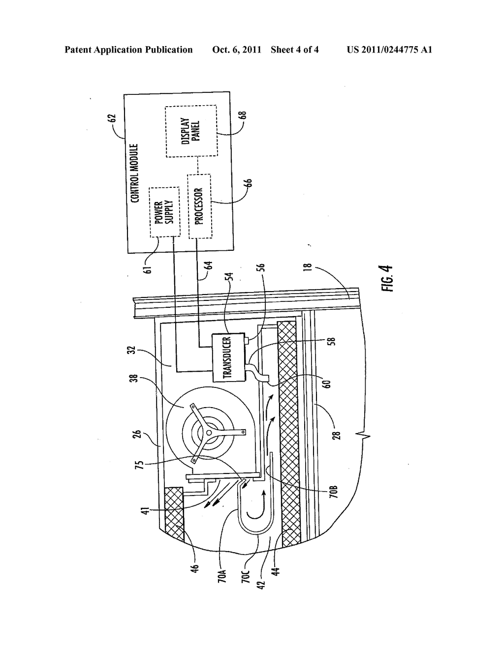 APPARATUS AND METHOD FOR CONTROLLING AND DIRECTING FLOW OF CONTAMINATED     AIR TO FILTERS AND FOR MONITORING FILTER LOADING IN A BIOLOGICAL SAFETY     CABINET - diagram, schematic, and image 05
