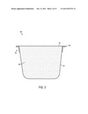 Filtering permeable thermoformed container for beverage-making products     with a reinforcement ring diagram and image