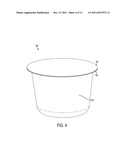 Filtering permeable thermoformed container for beverage-making products     with a reinforcement ring diagram and image