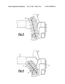 REAR WHEEL SUSPENSION, THE COIL SPRING OF WHICH HAS A TILTED LINE OF     ACTION OF FORCE diagram and image