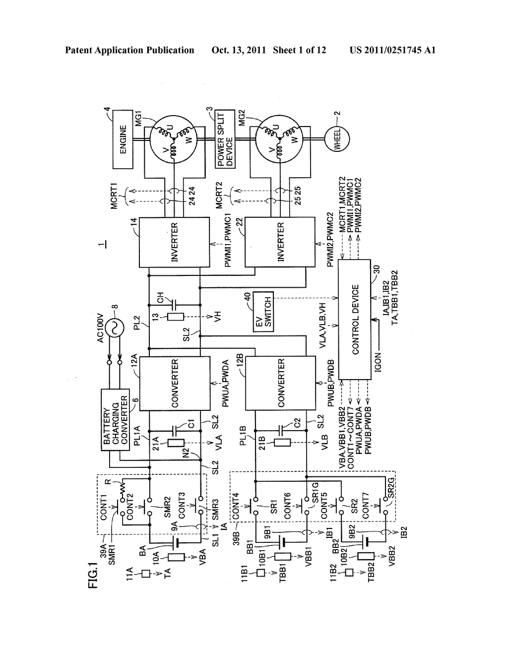 POWER SUPPLY SYSTEM FOR ELECTRICALLY POWERED VEHICLE, ELECTRICALLY POWERED     VEHICLE, AND METHOD FOR CONTROLLING THE SAME - diagram, schematic, and image 02
