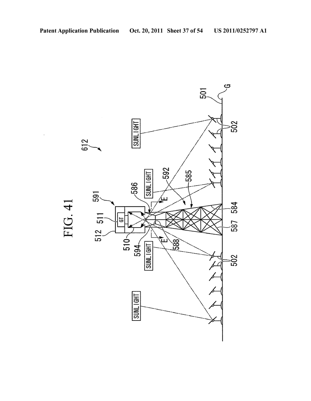 GAS TURBINE PLANT, HEAT RECEIVER, POWER GENERATING DEVICE, AND SUNLIGHT     COLLECTING SYSTEM ASSOCIATED WITH SOLAR THERMAL ELECTRIC GENERATION     SYSTEM - diagram, schematic, and image 38