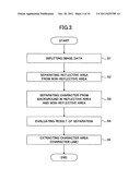 Character area extracting device, imaging device having character area     extracting function, recording medium saving character area extracting     programs, and character area extracting method diagram and image