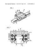 ROLLING ELEMENT ACCOMMODATING BELT FOR LINEAR GUIDE APPARATUS, LINEAR     GUIDE APPARATUS AND METALLIC MOLD FOR MANUFACTURING ROLLING ELEMENT     ACCOMMODATING BELT diagram and image