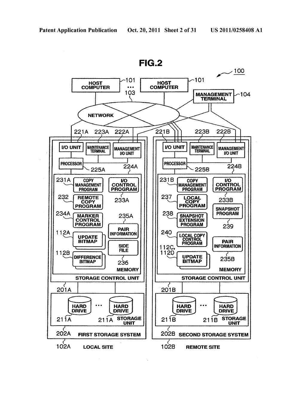 CREATING A SNAPSHOT BASED ON A MARKER TRANSFERRED FROM A FIRST STORAGE     SYSTEM TO A SECOND STORAGE SYSTEM - diagram, schematic, and image 03