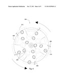 Tracking Shearing Cutters on a Fixed Bladed Drill Bit with Pointed Cutting     Elements diagram and image