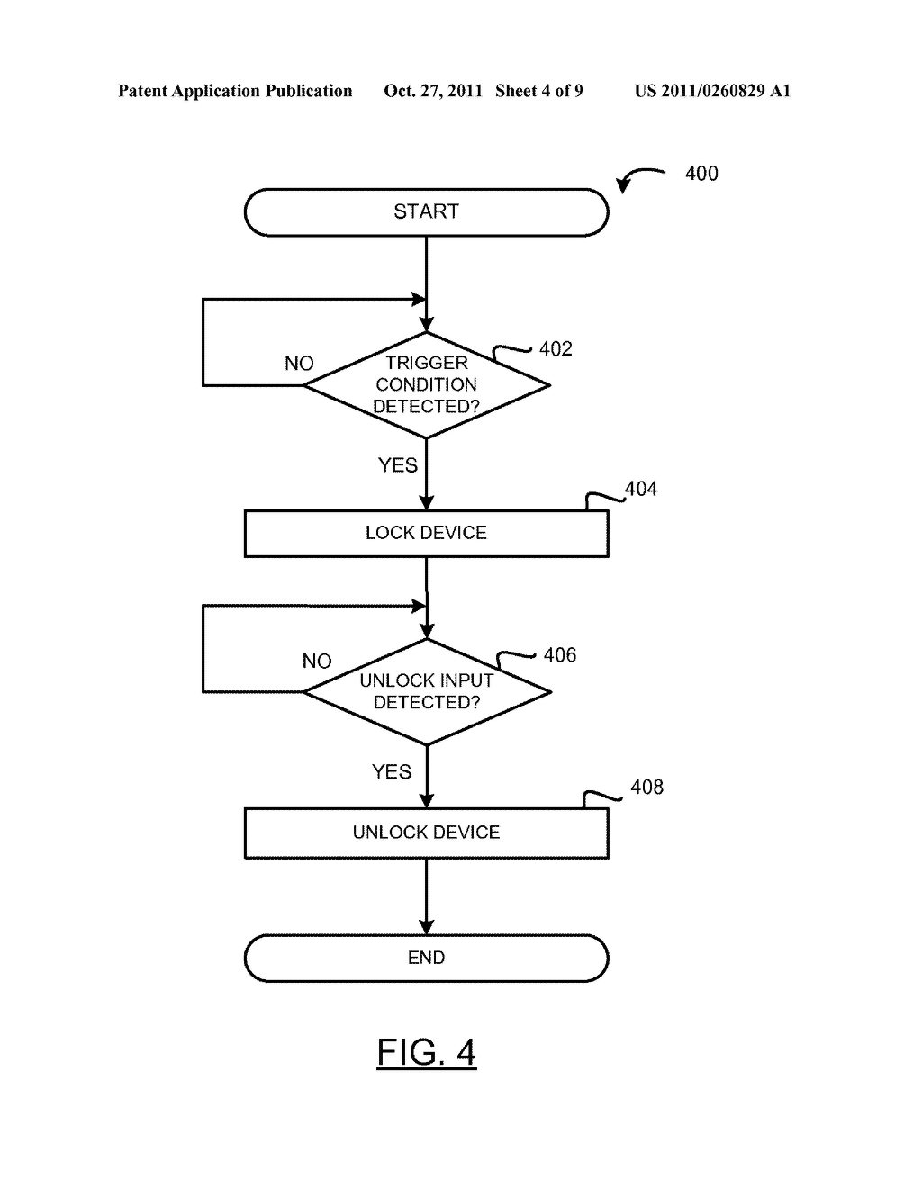 METHOD OF PROVIDING SECURITY ON A PORTABLE ELECTRONIC DEVICE HAVING A     TOUCH-SENSITIVE DISPLAY - diagram, schematic, and image 05