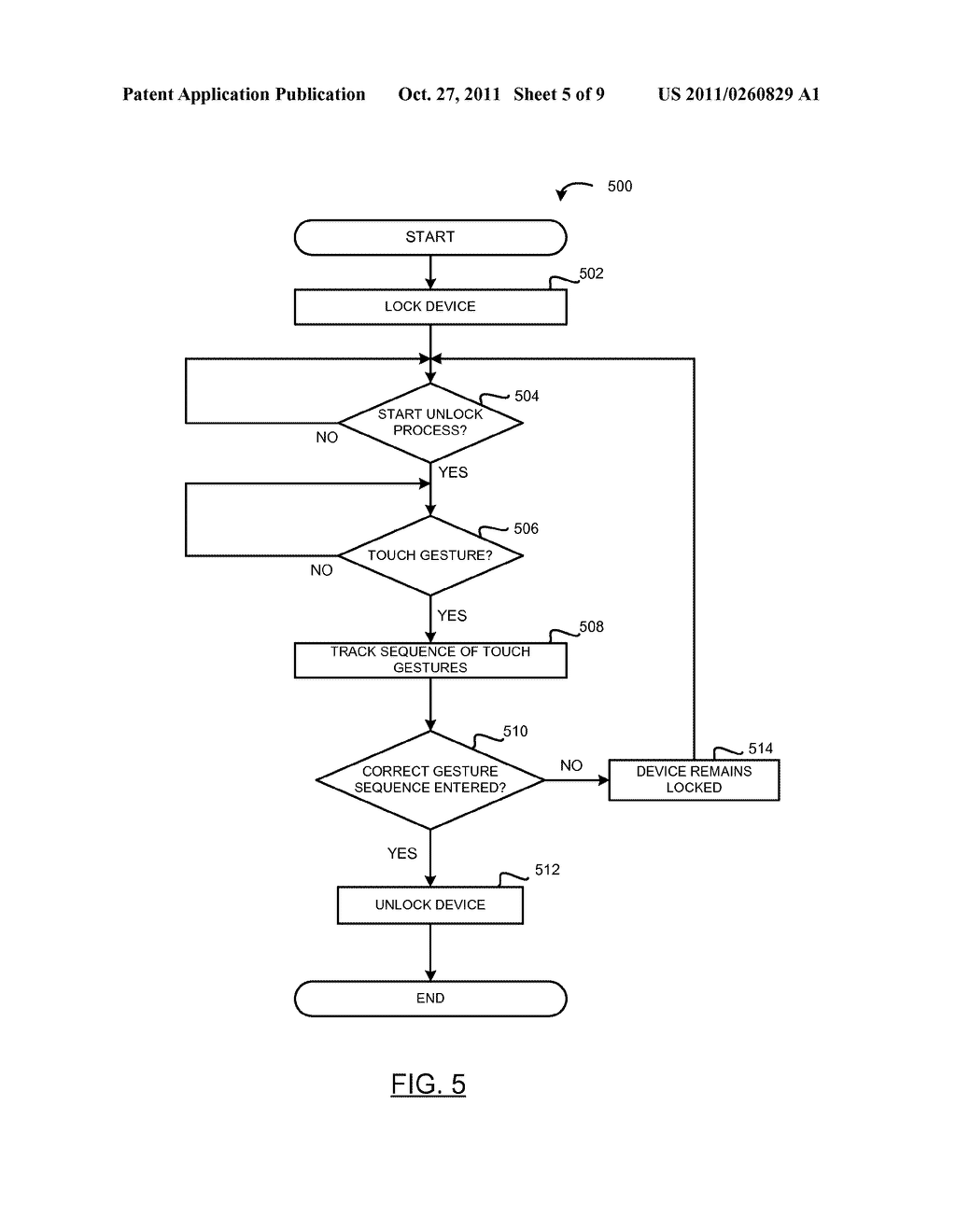 METHOD OF PROVIDING SECURITY ON A PORTABLE ELECTRONIC DEVICE HAVING A     TOUCH-SENSITIVE DISPLAY - diagram, schematic, and image 06