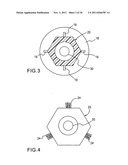 Pole anchor and ski pole base with extending brush bristles and acircular,     preferably hexagonal section diagram and image