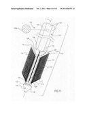 Pole anchor and ski pole base with extending brush bristles and acircular,     preferably hexagonal section diagram and image