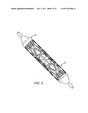 STENT WITH SELF-DEPLOYABLE PORTION HAVING WINGS OF DIFFERENT LENGTHS diagram and image