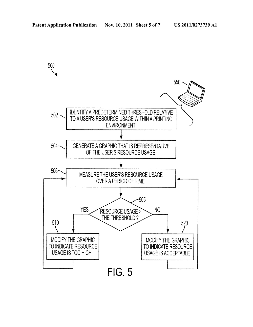 SYSTEM AND METHOD FOR PROVIDING ENVIRONMENTAL FEEDBACK TO USERS OF SHARED     PRINTERS - diagram, schematic, and image 06