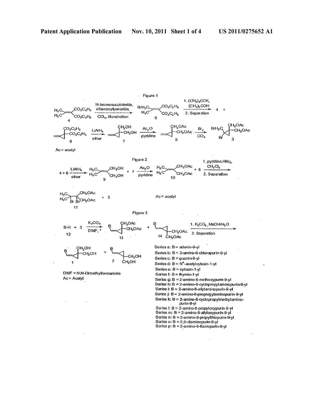 2,2-BIS-(HYDROXYMETHYL)CYCLOPROPYLIDENEMETHYL-PURINES AND -PYRIMIDINES AS     ANTIVIRAL AGENTS - diagram, schematic, and image 02