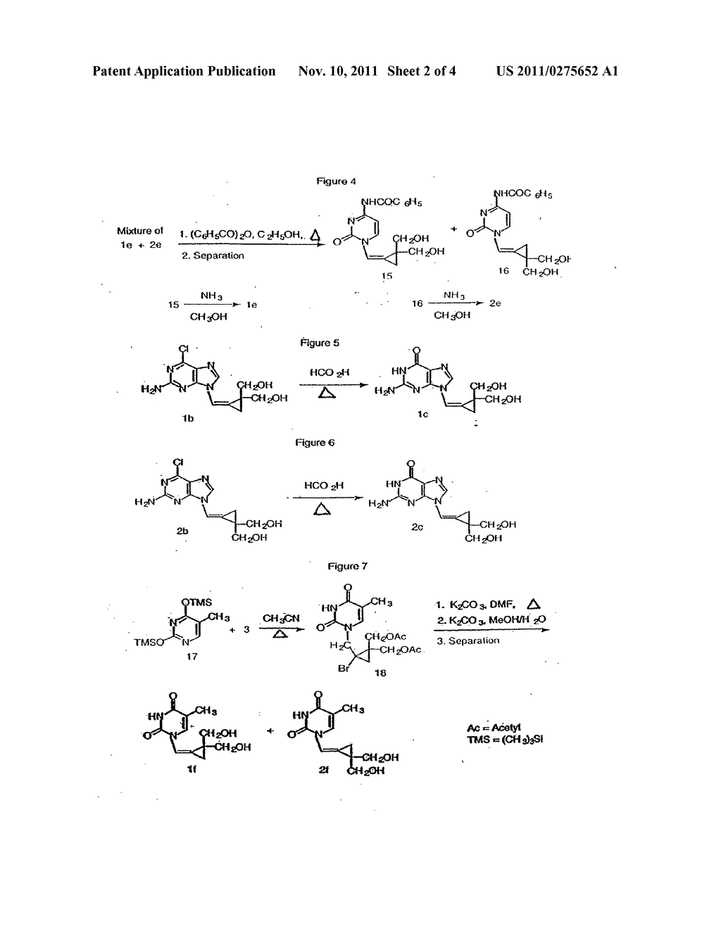 2,2-BIS-(HYDROXYMETHYL)CYCLOPROPYLIDENEMETHYL-PURINES AND -PYRIMIDINES AS     ANTIVIRAL AGENTS - diagram, schematic, and image 03
