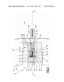 Device for emitting a first beam of high-energy photons and a second beam     of lower-energy photons, and associated method and measuring unit diagram and image