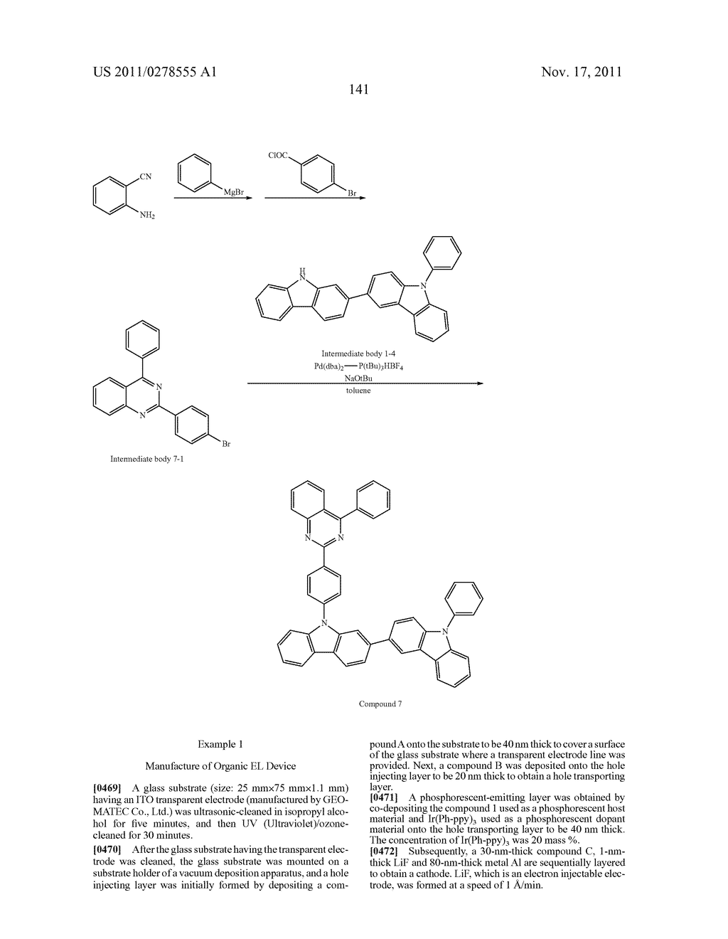 BISCARBAZOLE DERIVATIVE, MATERIAL FOR ORGANIC ELECTROLUMINESCENCE DEVICE     AND ORGANIC ELECTROLUMINESCENCE DEVICE USING THE SAME - diagram, schematic, and image 143