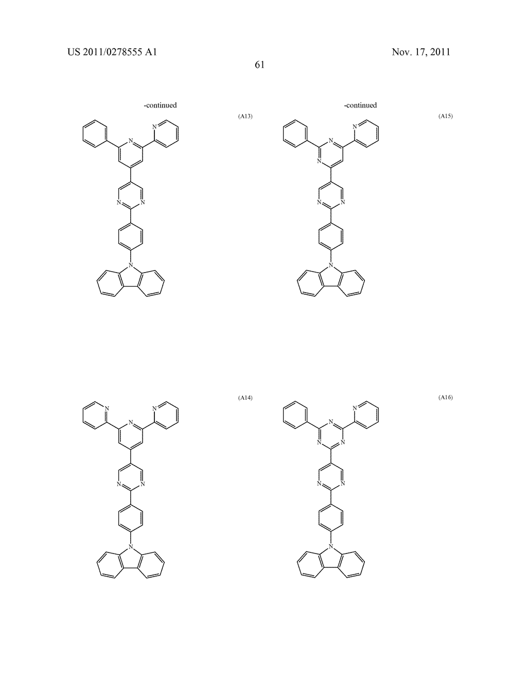 BISCARBAZOLE DERIVATIVE, MATERIAL FOR ORGANIC ELECTROLUMINESCENCE DEVICE     AND ORGANIC ELECTROLUMINESCENCE DEVICE USING THE SAME - diagram, schematic, and image 63