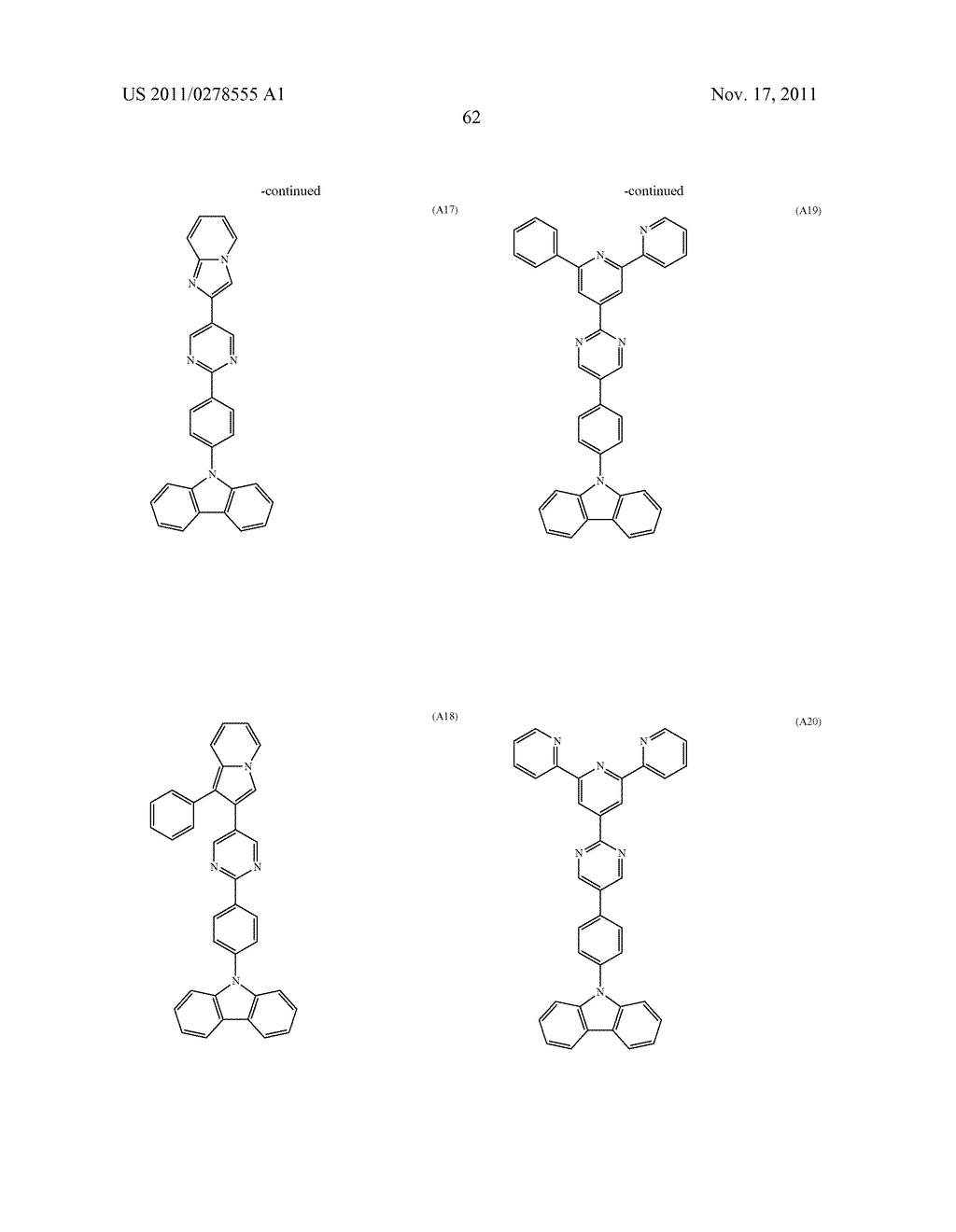BISCARBAZOLE DERIVATIVE, MATERIAL FOR ORGANIC ELECTROLUMINESCENCE DEVICE     AND ORGANIC ELECTROLUMINESCENCE DEVICE USING THE SAME - diagram, schematic, and image 64