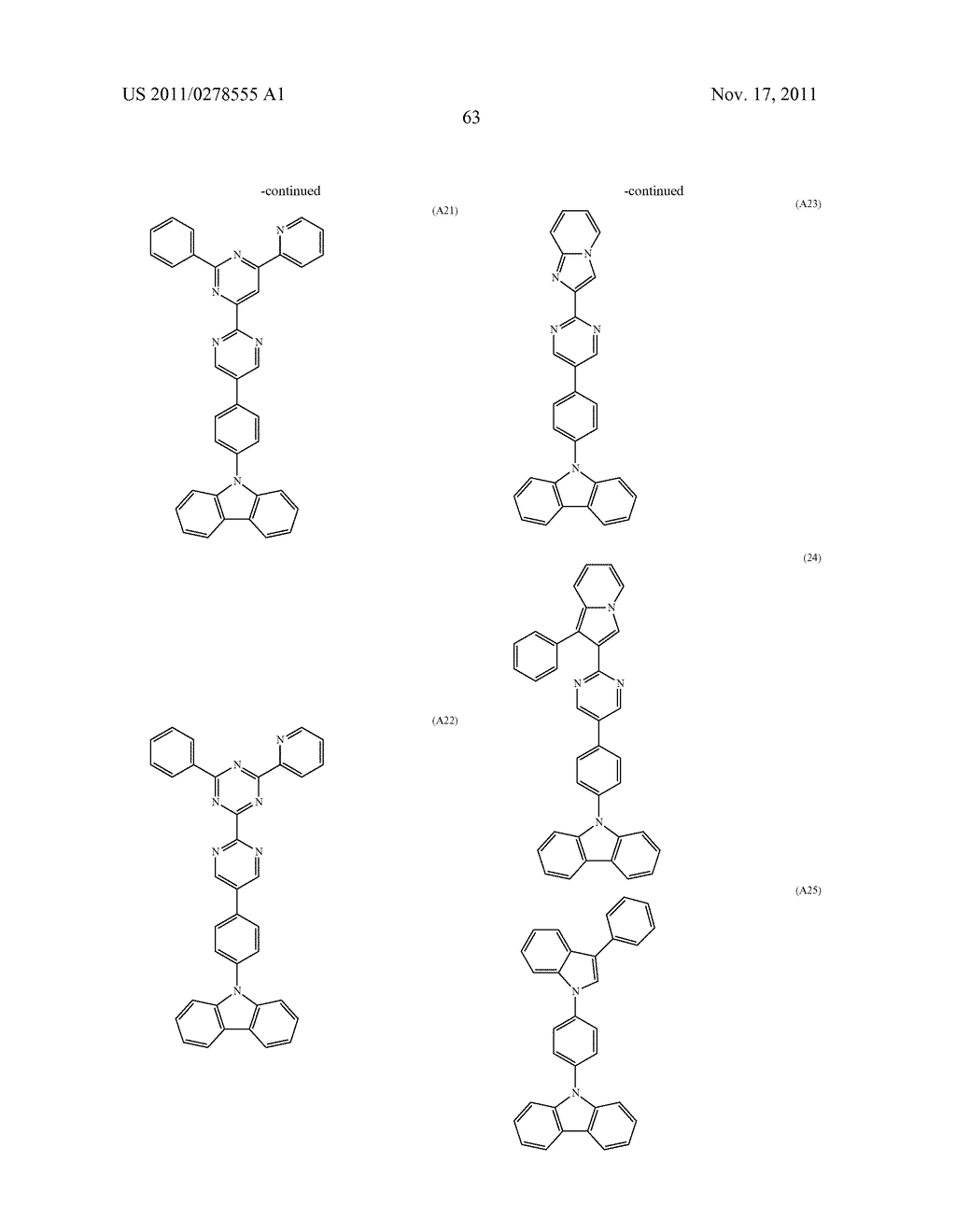 BISCARBAZOLE DERIVATIVE, MATERIAL FOR ORGANIC ELECTROLUMINESCENCE DEVICE     AND ORGANIC ELECTROLUMINESCENCE DEVICE USING THE SAME - diagram, schematic, and image 65