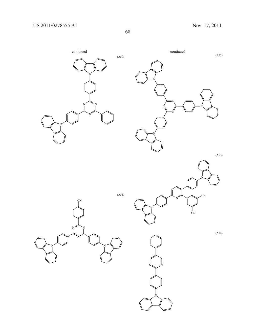 BISCARBAZOLE DERIVATIVE, MATERIAL FOR ORGANIC ELECTROLUMINESCENCE DEVICE     AND ORGANIC ELECTROLUMINESCENCE DEVICE USING THE SAME - diagram, schematic, and image 70