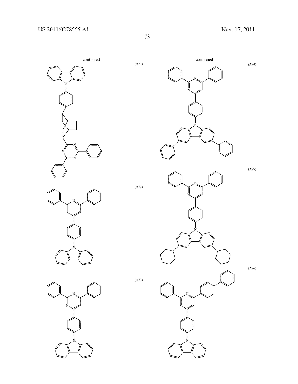 BISCARBAZOLE DERIVATIVE, MATERIAL FOR ORGANIC ELECTROLUMINESCENCE DEVICE     AND ORGANIC ELECTROLUMINESCENCE DEVICE USING THE SAME - diagram, schematic, and image 75