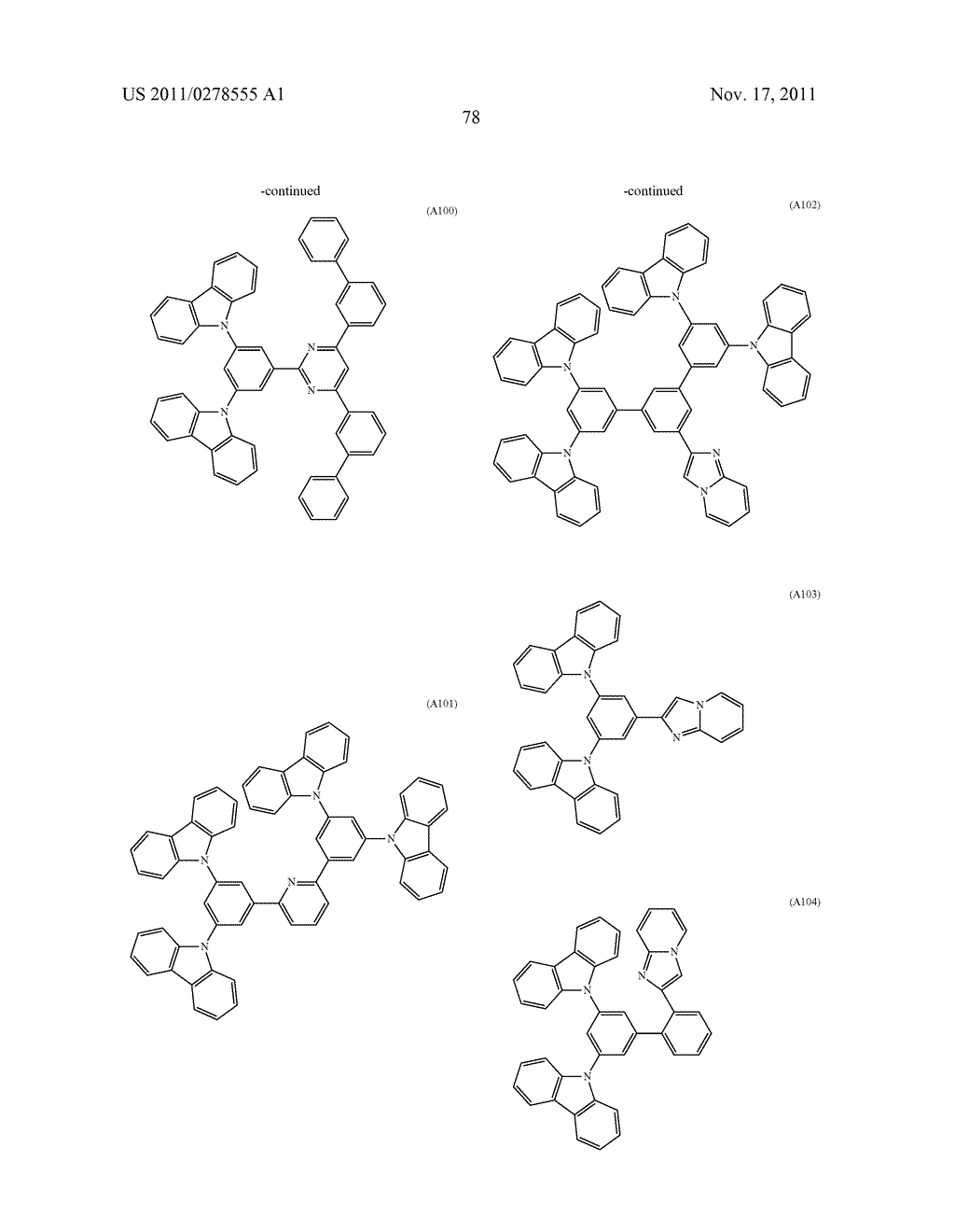 BISCARBAZOLE DERIVATIVE, MATERIAL FOR ORGANIC ELECTROLUMINESCENCE DEVICE     AND ORGANIC ELECTROLUMINESCENCE DEVICE USING THE SAME - diagram, schematic, and image 80