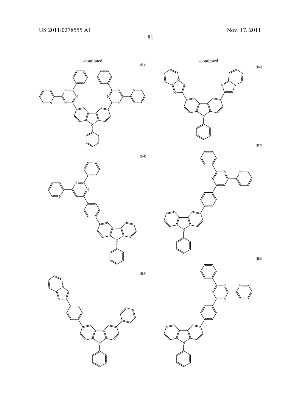 BISCARBAZOLE DERIVATIVE, MATERIAL FOR ORGANIC ELECTROLUMINESCENCE DEVICE     AND ORGANIC ELECTROLUMINESCENCE DEVICE USING THE SAME - diagram, schematic, and image 83