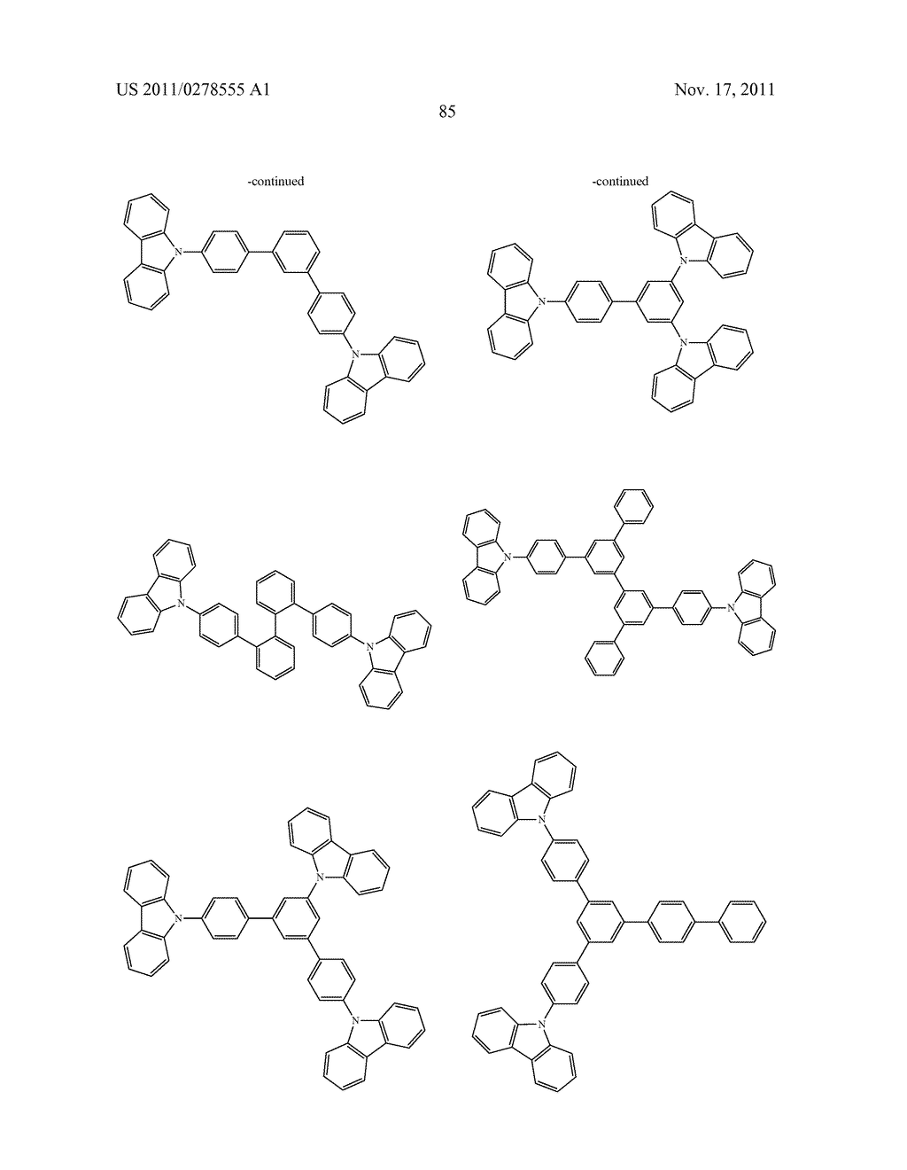 BISCARBAZOLE DERIVATIVE, MATERIAL FOR ORGANIC ELECTROLUMINESCENCE DEVICE     AND ORGANIC ELECTROLUMINESCENCE DEVICE USING THE SAME - diagram, schematic, and image 87