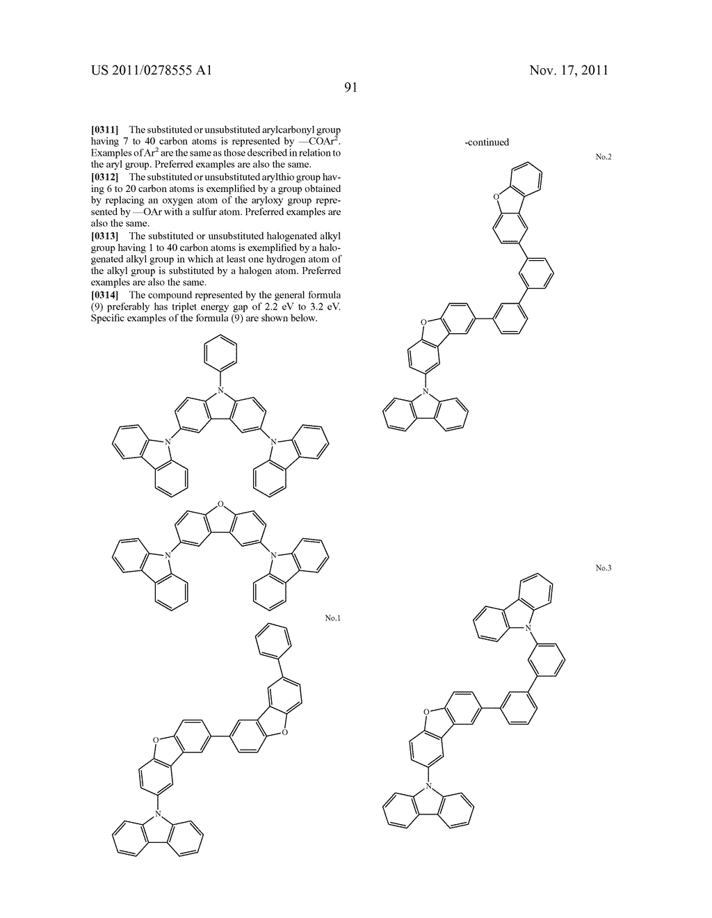 BISCARBAZOLE DERIVATIVE, MATERIAL FOR ORGANIC ELECTROLUMINESCENCE DEVICE     AND ORGANIC ELECTROLUMINESCENCE DEVICE USING THE SAME - diagram, schematic, and image 93