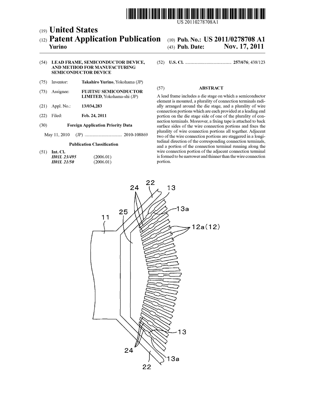 LEAD FRAME, SEMICONDUCTOR DEVICE, AND METHOD FOR MANUFACTURING     SEMICONDUCTOR DEVICE - diagram, schematic, and image 01