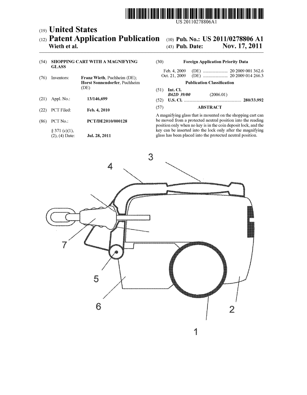 SHOPPING CART WITH A MAGNIFYING GLASS - diagram, schematic, and image 01