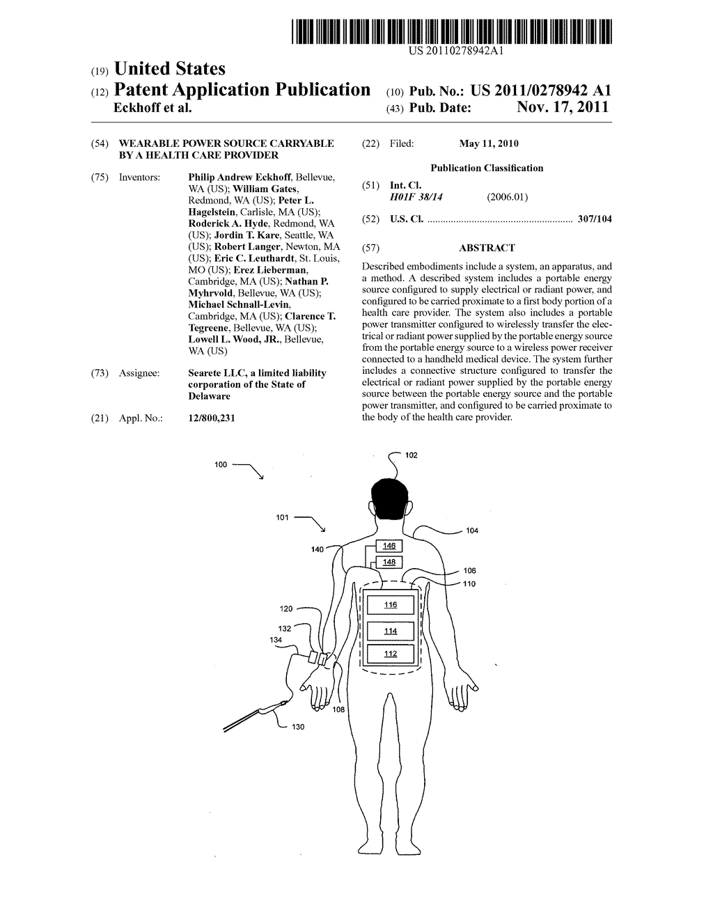 Wearable power source carryable by a health care provider - diagram, schematic, and image 01