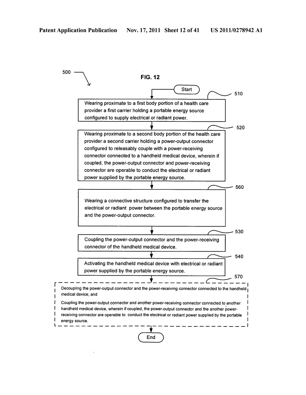 Wearable power source carryable by a health care provider - diagram, schematic, and image 13