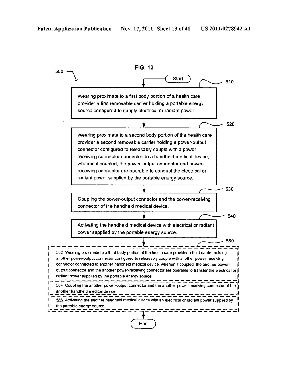 Wearable power source carryable by a health care provider - diagram, schematic, and image 14