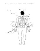 Wearable power-output device operable to deliver wirelessly received power diagram and image