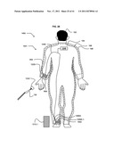 Wearable power-output device operable to deliver wirelessly received power diagram and image